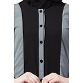 Dual colored front open abaya- Black-Grey Dual colored front open abaya- Black-Grey